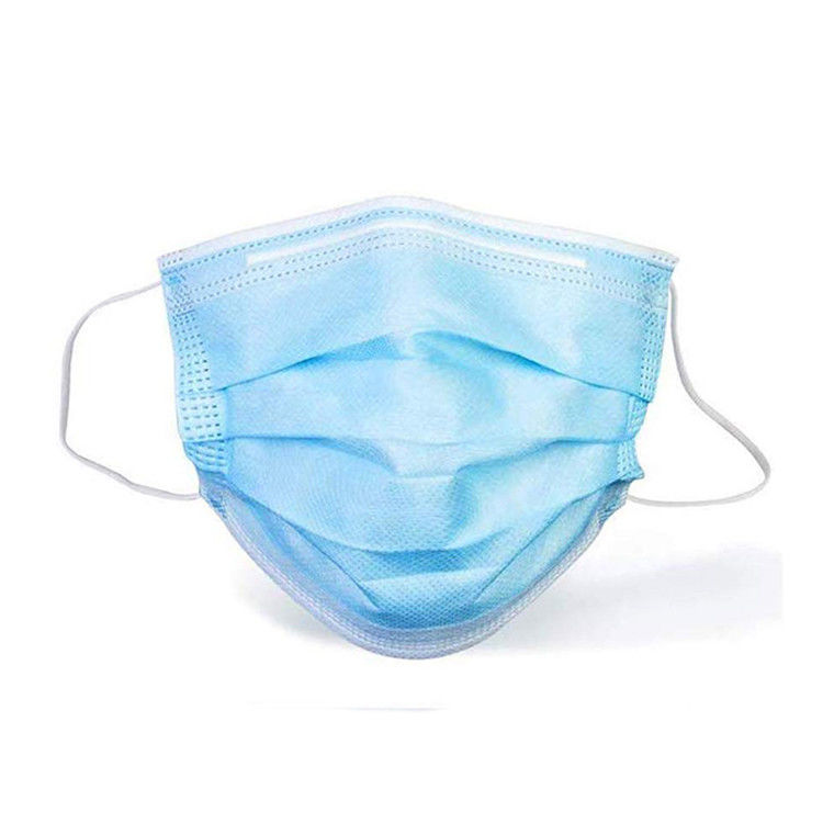 Máscara médica descartável de 3 dobras nenhuma cor azul Hypoallergenic das fibra de vidro