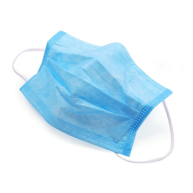 O azul máscara protetora não tecida de 3 dobras impede a resistência de água da gripe sem fiapos