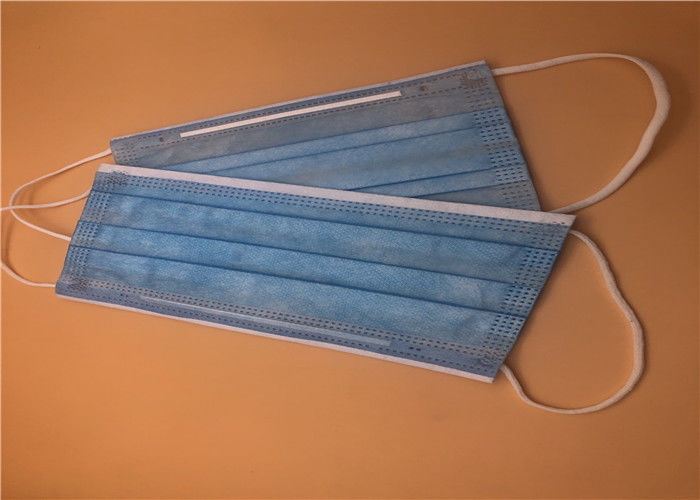 A cor azul Earloop descartável a máscara protetora três camadas tecidas não com barra do nariz