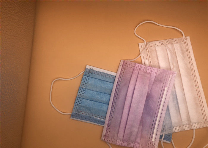 Máscara médica descartável de 3 dobras nenhuma cor azul Hypoallergenic das fibra de vidro